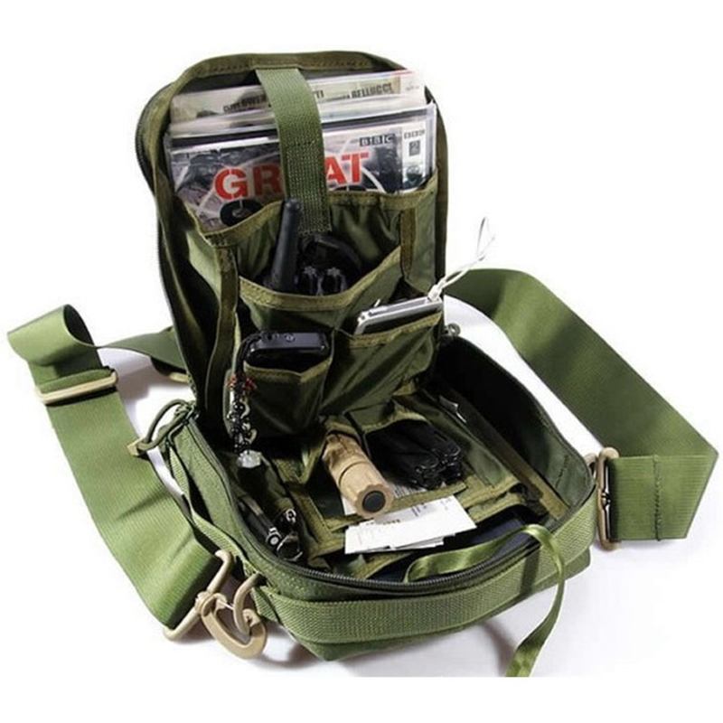 Menn Dame Nylon Sport Outdoor Tactical Army Ipad Skulder Crossbody Bag