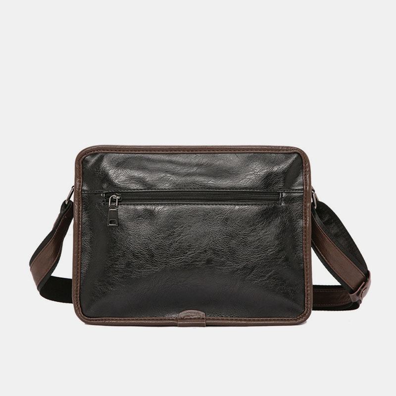 Menn Dobbeltlags Flerlomme Crossbody-vesker Mote Uformell Hodetelefon Hull Design 14-tommers Bærbar Veske Skulderveske