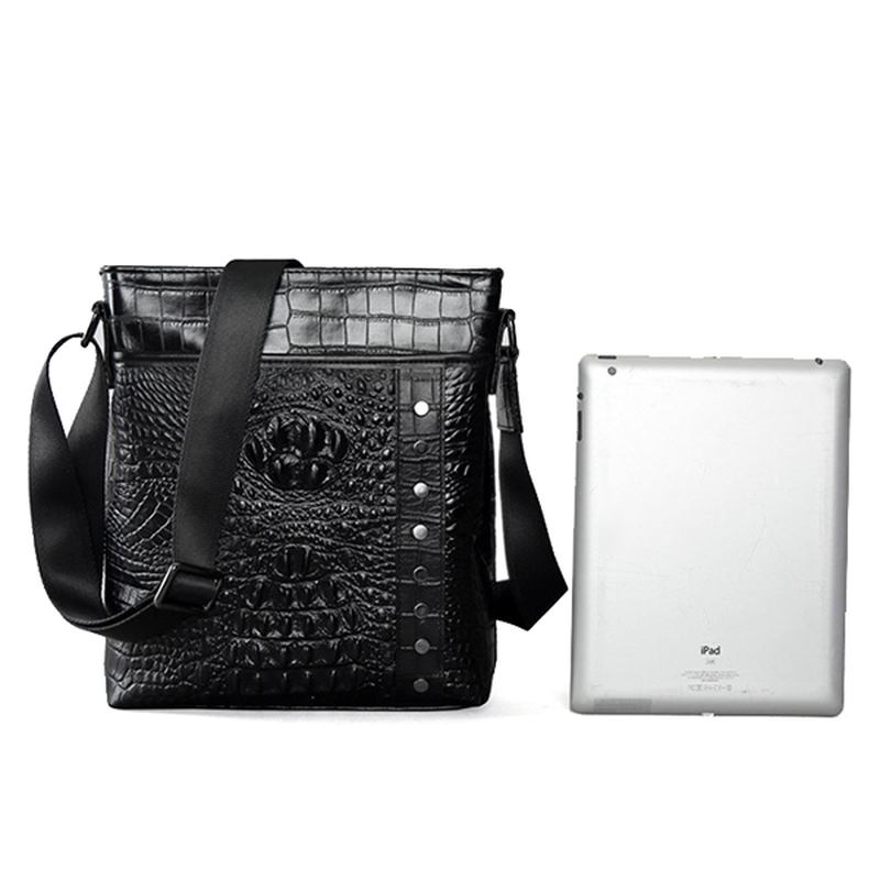 Menn Ekte Skinn Alligator Mønster Skulderveske Leisure Business Crossbody Veske Koffert