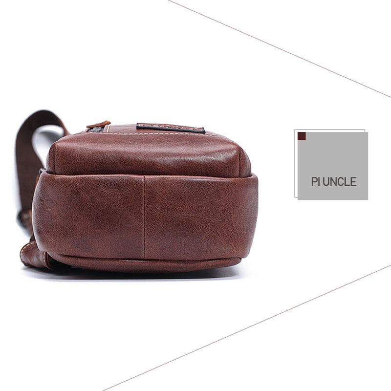 Menn Ekte Skinn Anti-theft Crossbody Veske Brystveske