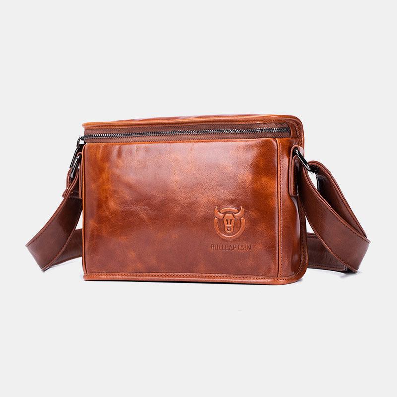 Menn Ekte Skinn Anti-tyveri Slitasjebestandig 7.9 Tommer Ipad Vintage Firkantet Veske Crossbody Veske Skulderveske