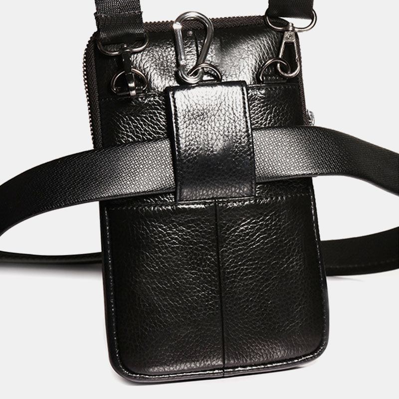 Menn Ekte Skinn Belteveske Fritids Crossbody Veske Skulderveske