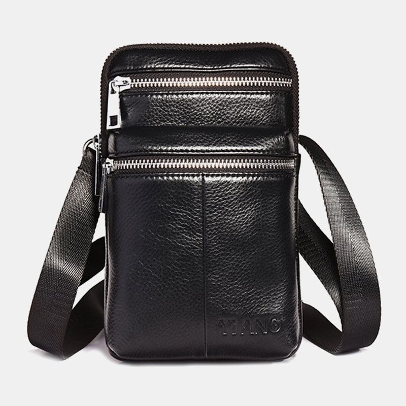 Menn Ekte Skinn Belteveske Fritids Crossbody Veske Skulderveske