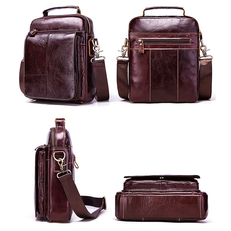 Menn Ekte Skinn Business Fritids Vintage Bag