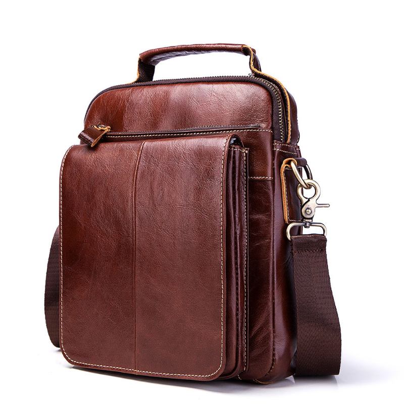 Menn Ekte Skinn Business Fritids Vintage Bag