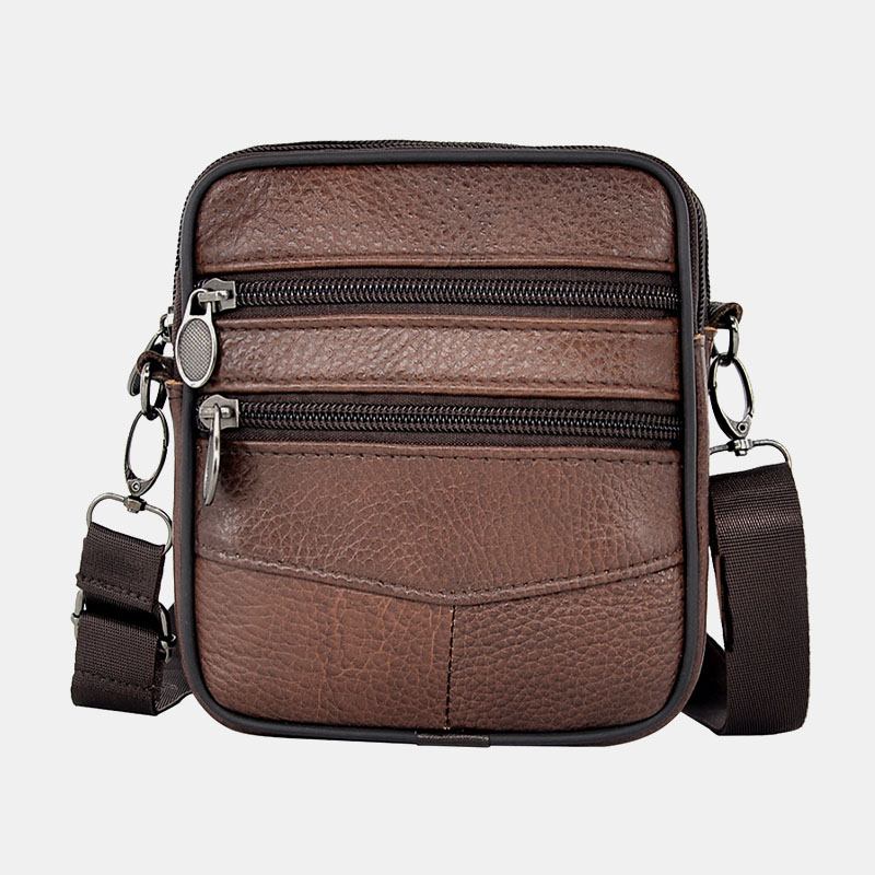 Menn Ekte Skinn Business Multi-carry Crossbody Veske Med Stor Kapasitet