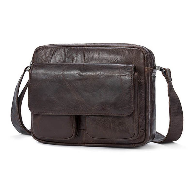 Menn Ekte Skinn Fritid Retro Mote Skulder Crossbody Bag