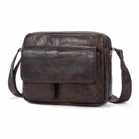 Menn Ekte Skinn Fritid Retro Mote Skulder Crossbody Bag