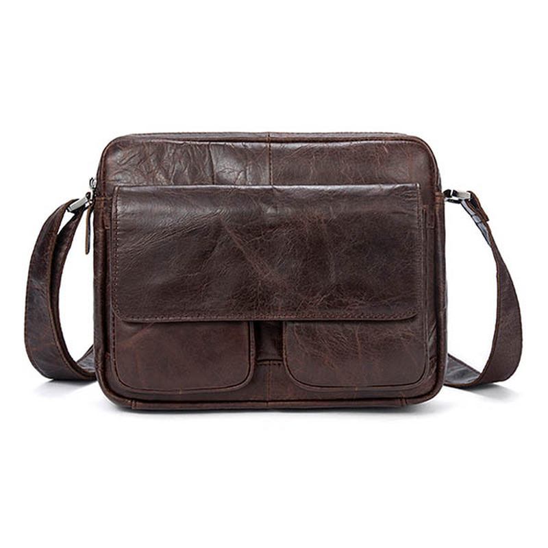 Menn Ekte Skinn Fritid Retro Mote Skulder Crossbody Bag