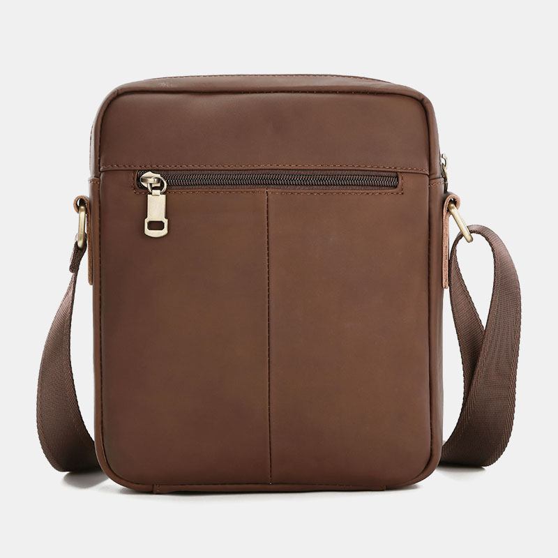 Menn Ekte Skinn Med Stor Kapasitet Vintage Uformelt 6.5 Tommers Telefonveske Crossbody-veske Skulderveske Messenger-koffert