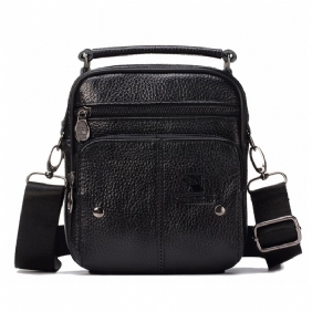 Menn Ekte Skinn Messenger Veske Liten Luksus Merkevare Glidelås Designer Skulder Fritids Bag