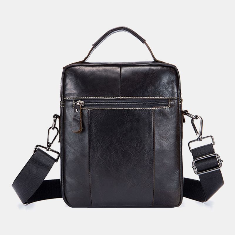 Menn Ekte Skinn Multi-lomme Vanntett Vintage Håndveske Crossbody Veske Skulderveske