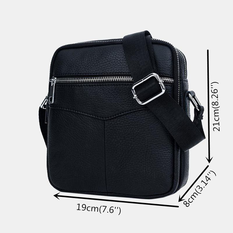 Menn Ekte Skinn Multifunksjon Vanntett Anti-tyveri Telefonveske Crossbody Veske Skulderveske