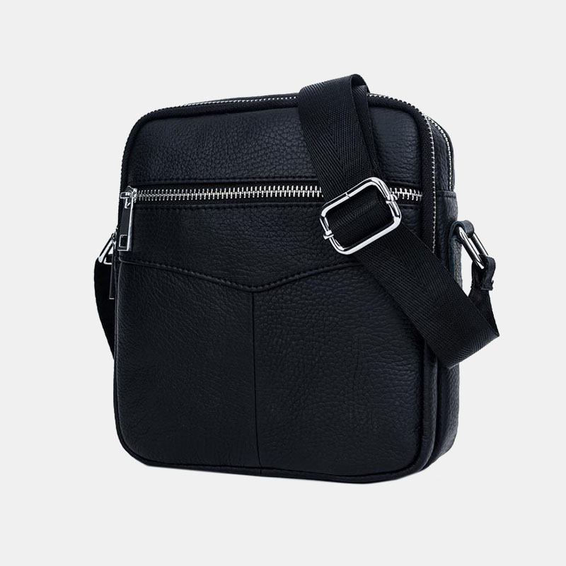 Menn Ekte Skinn Multifunksjon Vanntett Anti-tyveri Telefonveske Crossbody Veske Skulderveske