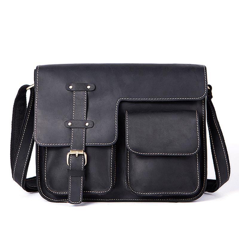 Menn Ekte Skinn Multifunksjonell Minimalistisk Retro Skulder Crossbody Bag