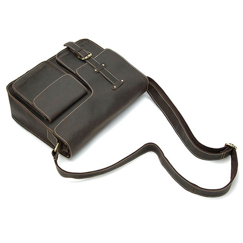 Menn Ekte Skinn Multifunksjonell Minimalistisk Retro Skulder Crossbody Bag