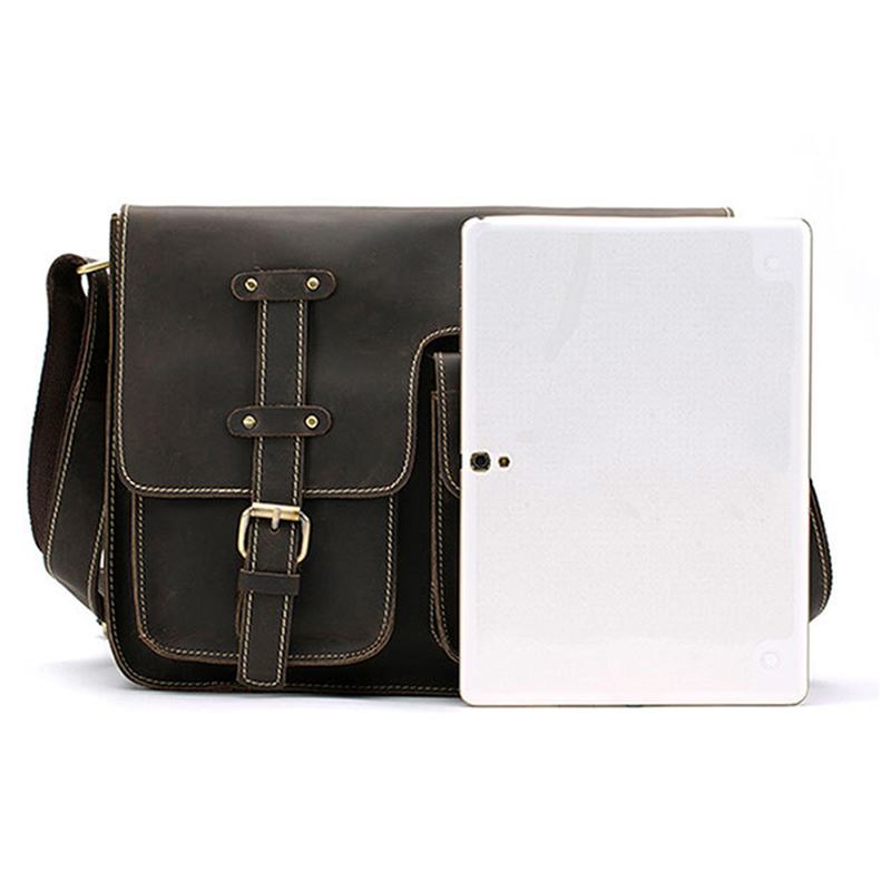 Menn Ekte Skinn Multifunksjonell Minimalistisk Retro Skulder Crossbody Bag