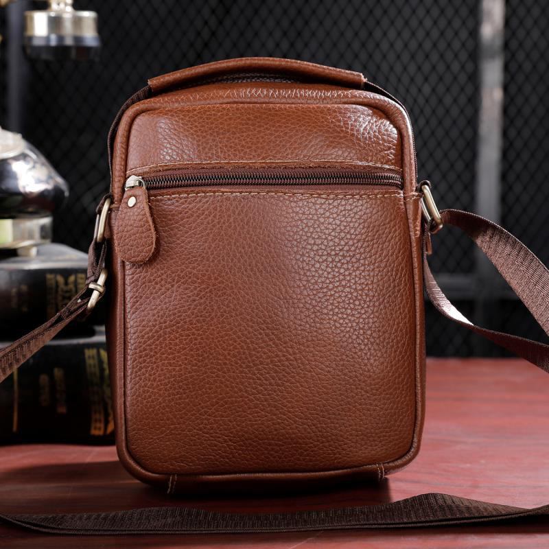 Menn Ekte Skinn Multilomme Vintage 6.3 Tommers Telefonveske Crossbody-vesker Skulderveske Håndveske