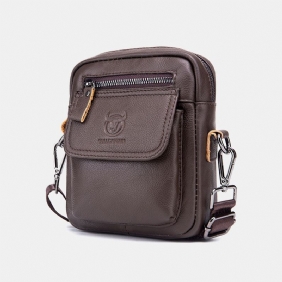 Menn Ekte Skinn Vanntett Multi-layers Crossbody Veske Skulderveske