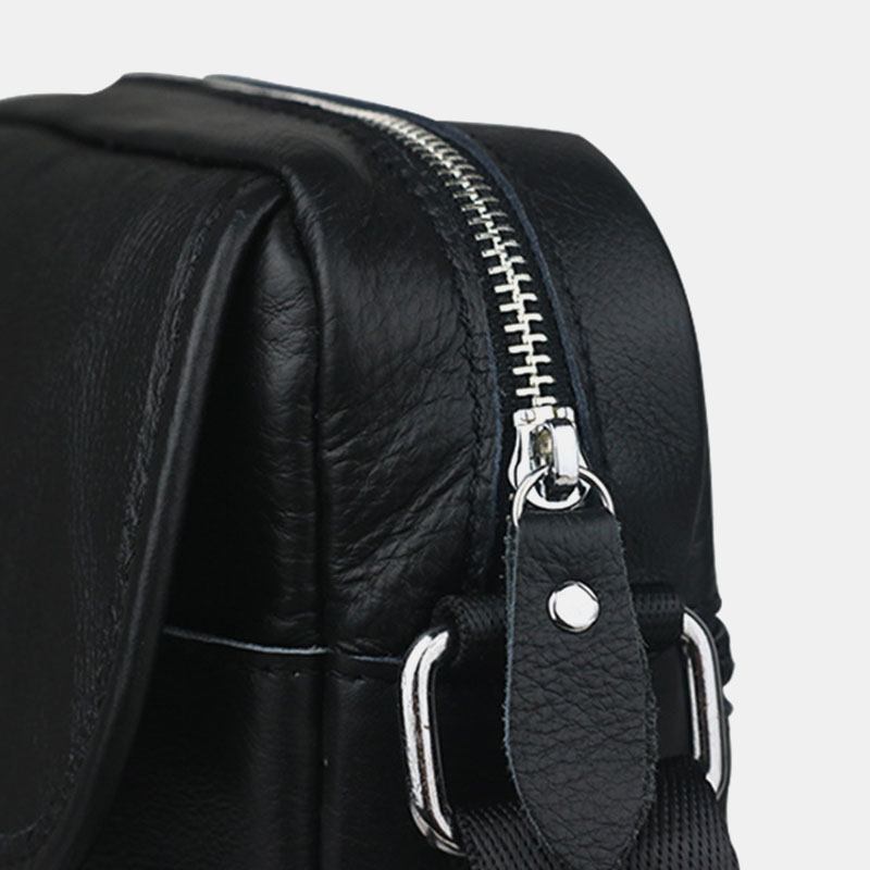 Menn Ekte Skinn Vanntett Multifunksjon Anti-theft Fritids Crossbody Veske Skulderveske