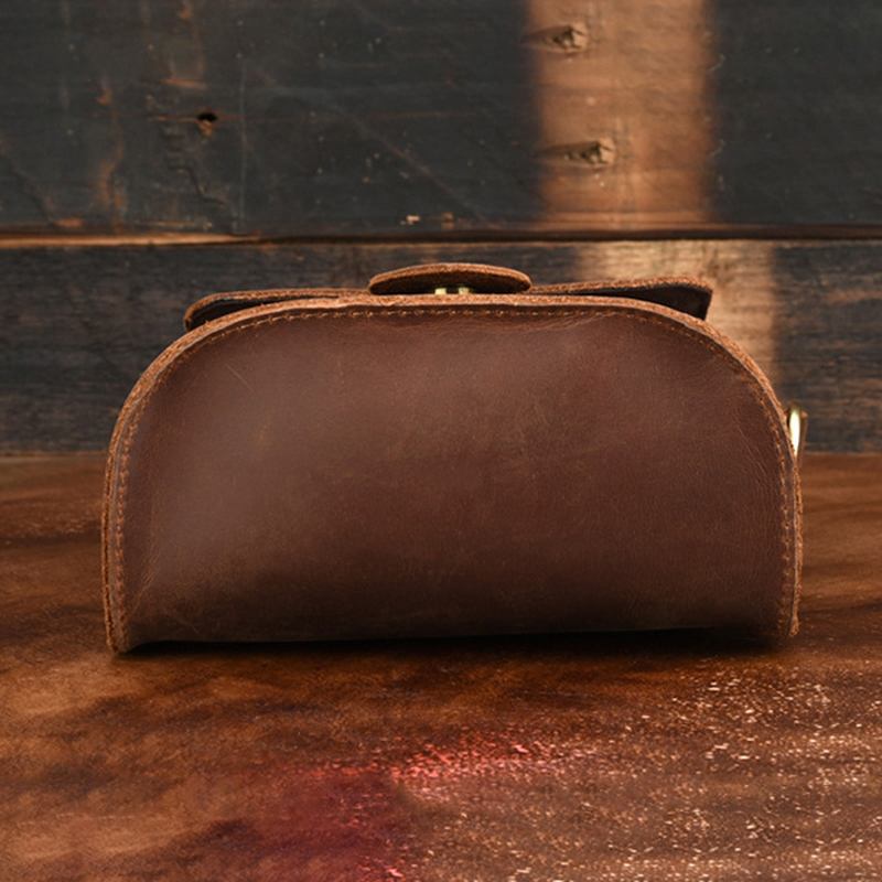 Menn Ekte Skinn Vintage Skulderveske Crossbody Bag