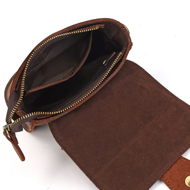 Menn Ekte Skinn Vintage Skulderveske Crossbody Bag