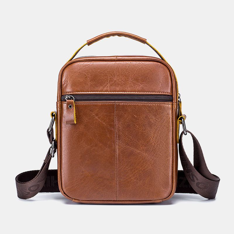 Menn Førstelags Kuskinn Anti-tyveri Crossbody-vesker Multifunksjonell Slitebestandig Messenger Bag-veske Med Stor Kapasitet