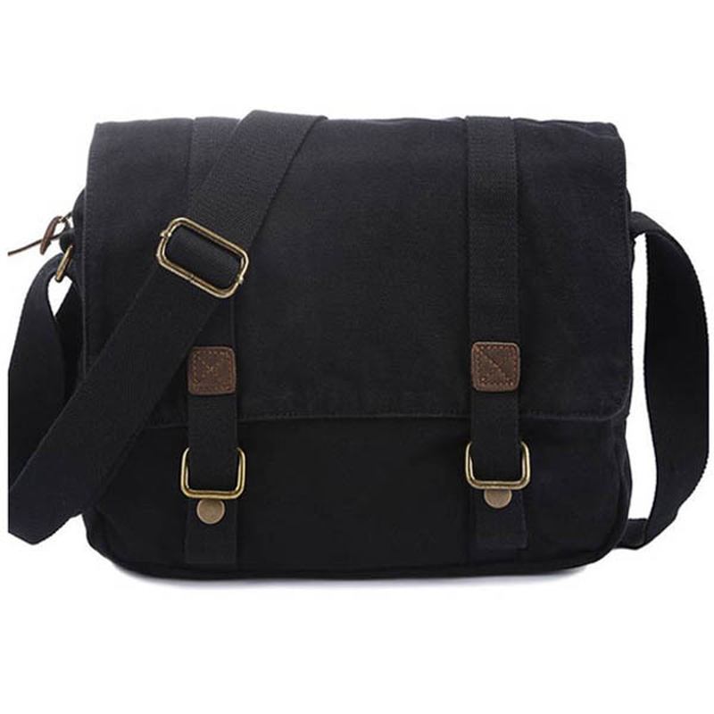 Menn Fritids Canvas Kuskinn Big Crossbody Skulderveske