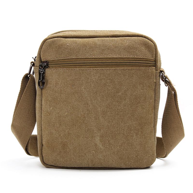 Menn Fritids Retro Canvas Skuldervesker Multi Pocket Crossbody Vesker