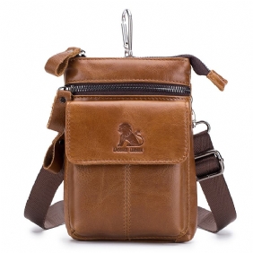 Menn Genuine Leather Multi-carry Crossbody Veske Kuskinnsveske