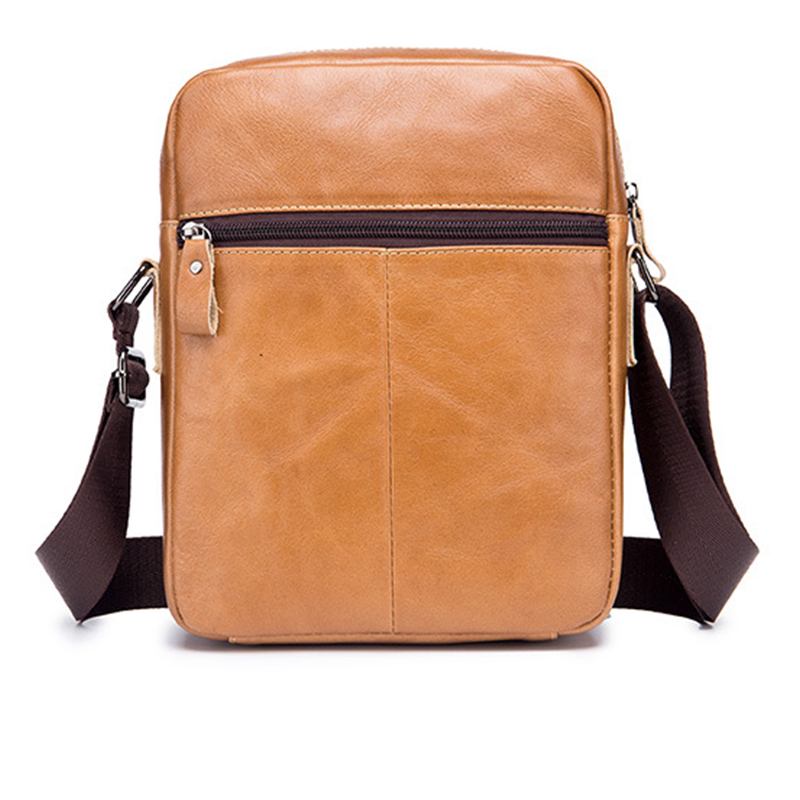 Menn Genuine Leather Solid Crossbody Veske Outdoor