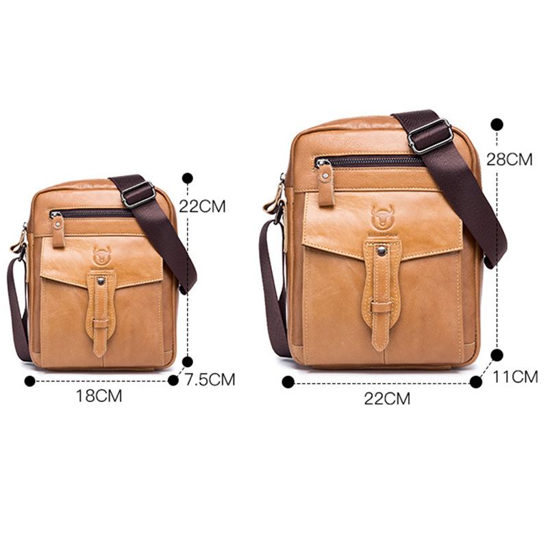 Menn Genuine Leather Solid Crossbody Veske Outdoor