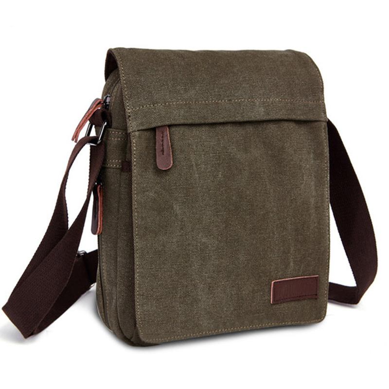 Menn Kvinner Canvas Fritid Multi Pocket Crossboby Veske Kapasitet Skulderveske