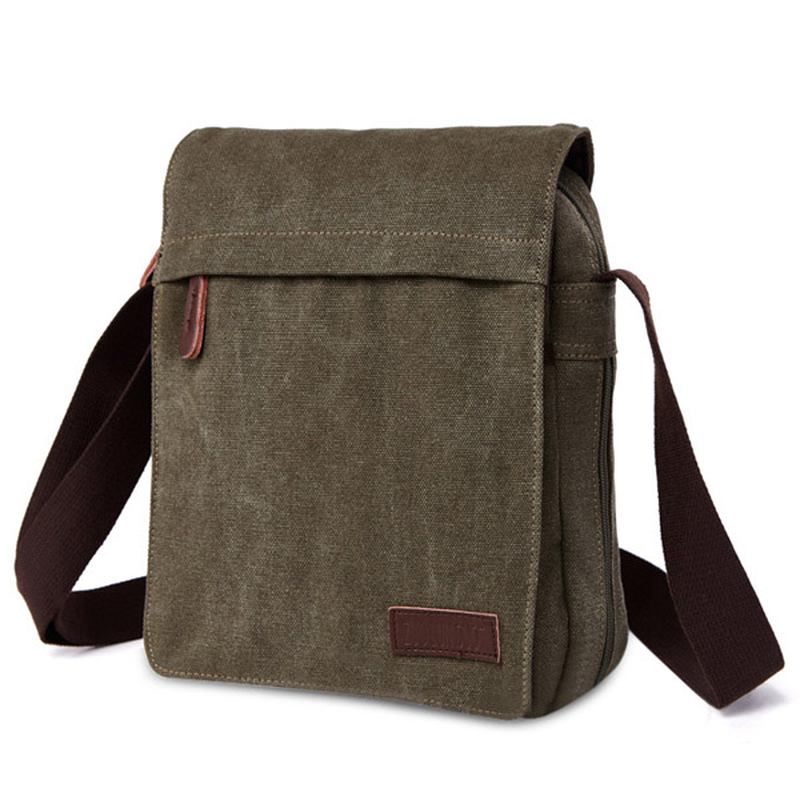 Menn Kvinner Canvas Fritid Multi Pocket Crossboby Veske Kapasitet Skulderveske