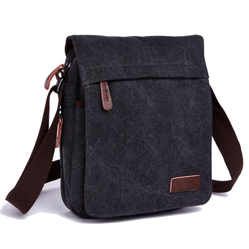 Menn Kvinner Canvas Fritid Multi Pocket Crossboby Veske Kapasitet Skulderveske