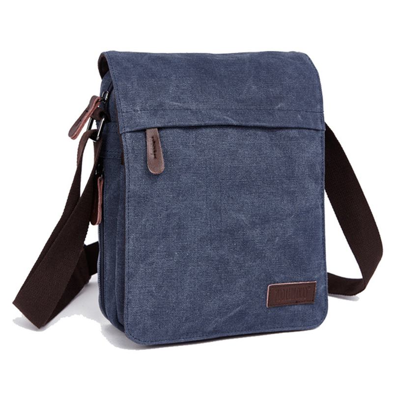 Menn Kvinner Canvas Fritid Multi Pocket Crossboby Veske Kapasitet Skulderveske