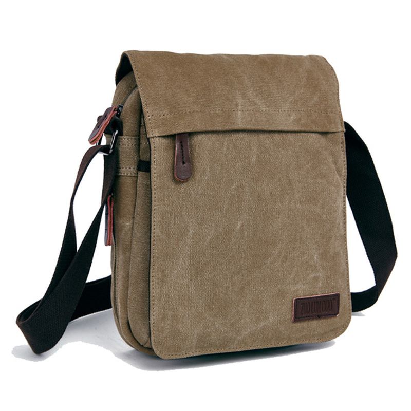 Menn Kvinner Canvas Fritid Multi Pocket Crossboby Veske Kapasitet Skulderveske