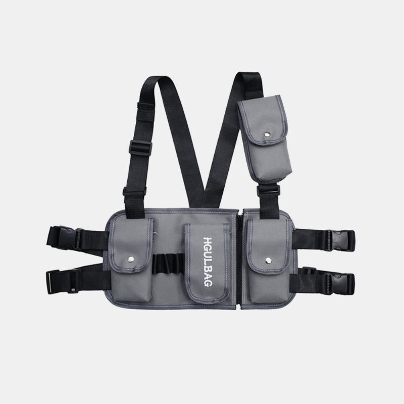 Menn Kvinner Hip-hop Brystveske Vest Veske Verktøyveske Tactical Bag