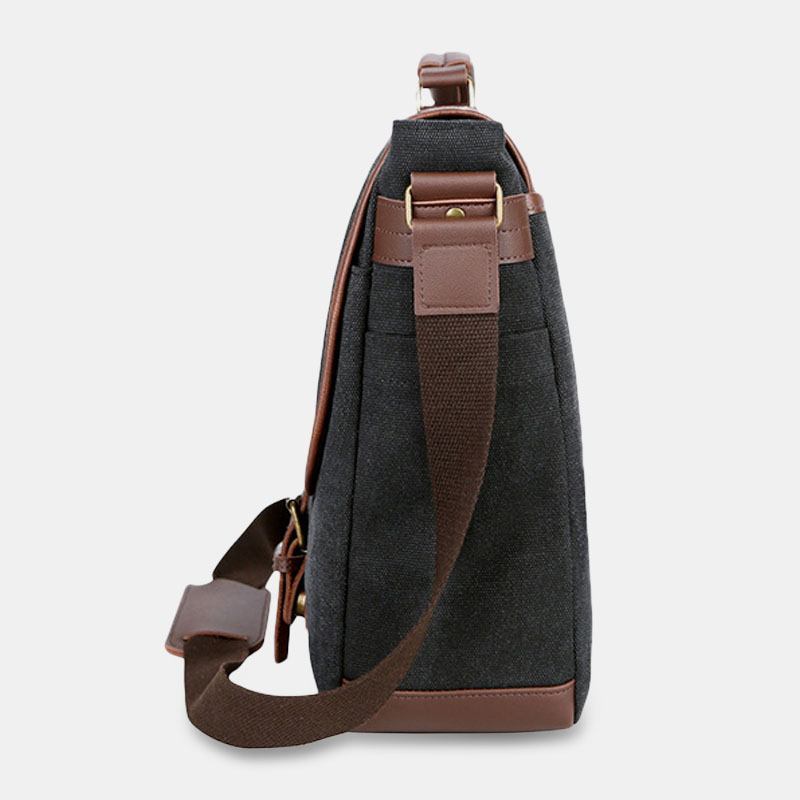 Menn Lerret Multi-lomme Slitasjebestandig Vintage Business Messenger Veske Laptop Veske Crossbody Veske Håndveske