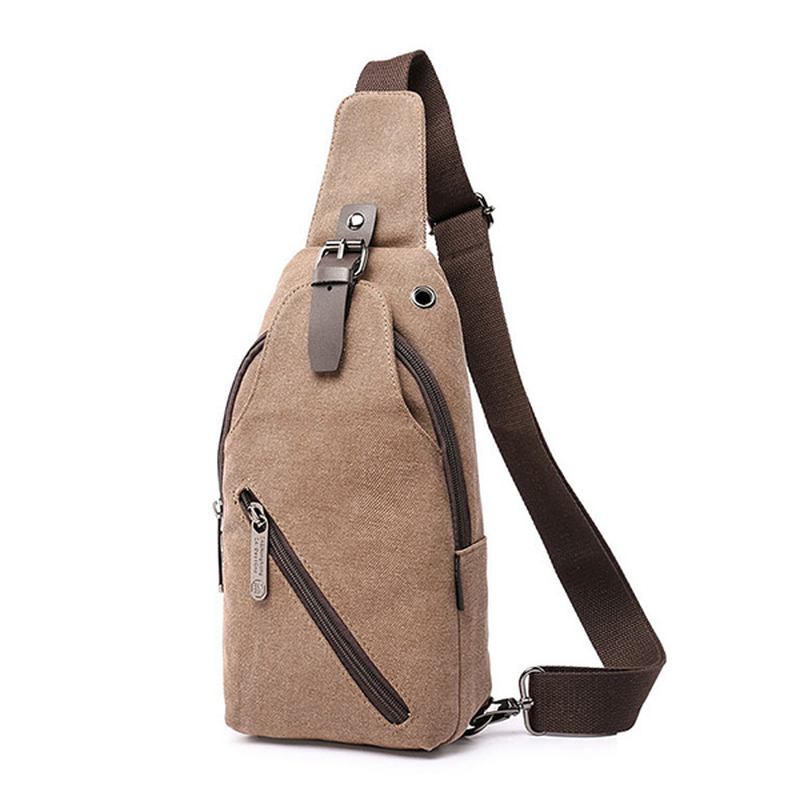 Menn Lerretsslyngeveske Utendørs Sport Uformell Brystpakke Crossbody Swagger Bag