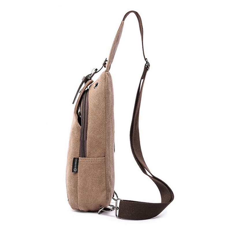 Menn Lerretsslyngeveske Utendørs Sport Uformell Brystpakke Crossbody Swagger Bag