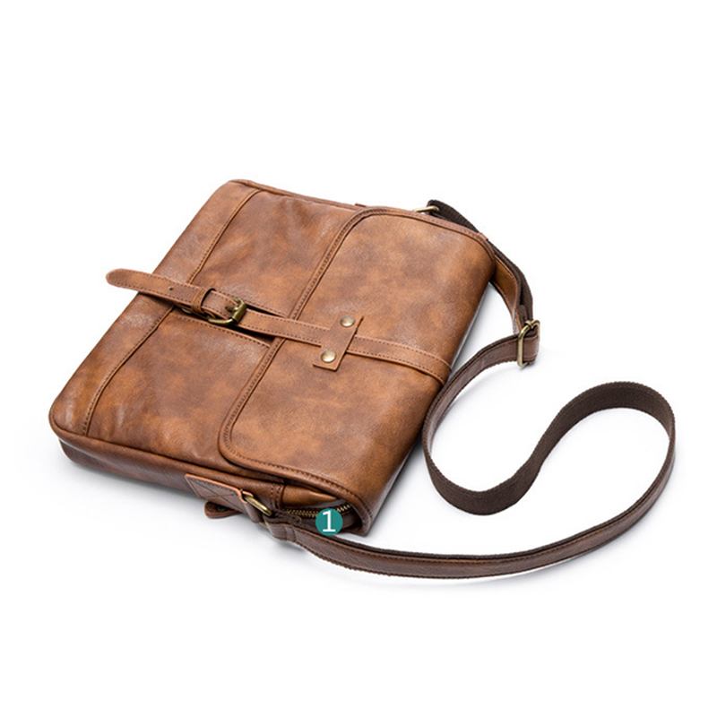 Menn Minimalistisk Retro Fritids Messenger Skulder Crossbody Bag