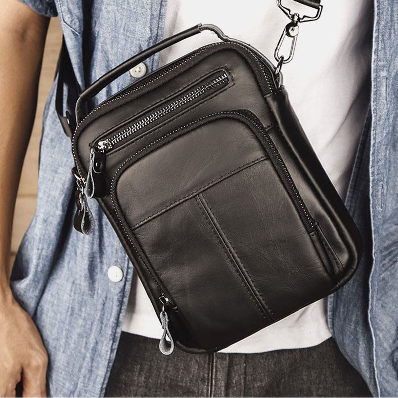 Menn Multi-pocket Retro 6.5 Tommers Telefonveske Midjeveske Rygg Anti-tyveri Lommedesign Crossbody-vesker Belteveske