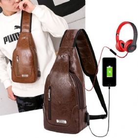 Menn Multifunksjonell Usb Crossbody Veske Bryst Veske Skulderveske Business Outdoor