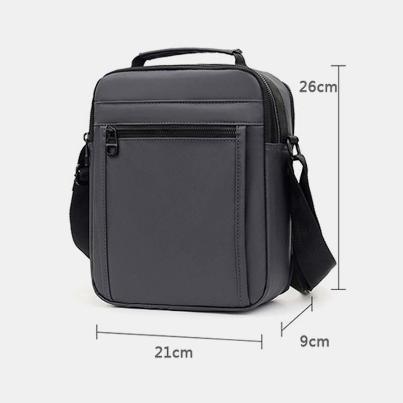 Menn Nylon Lett Vekt Uformell Utendørs Reiser Multi-carry Skulderveske Crossbody Bag