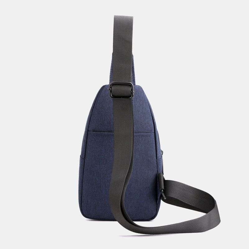 Menn Øretelefon Hull Stor Kapasitet Multi-pocket Vanntett Crossbody Veske Sling Bag