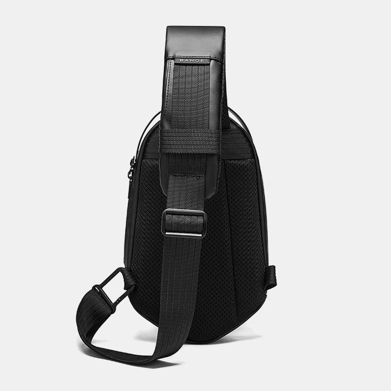 Menn Oxford Anti-theft Usb Lading Polyhedron Vanntett Outdoor Crossbody Veske Bryst Veske Sling Bag