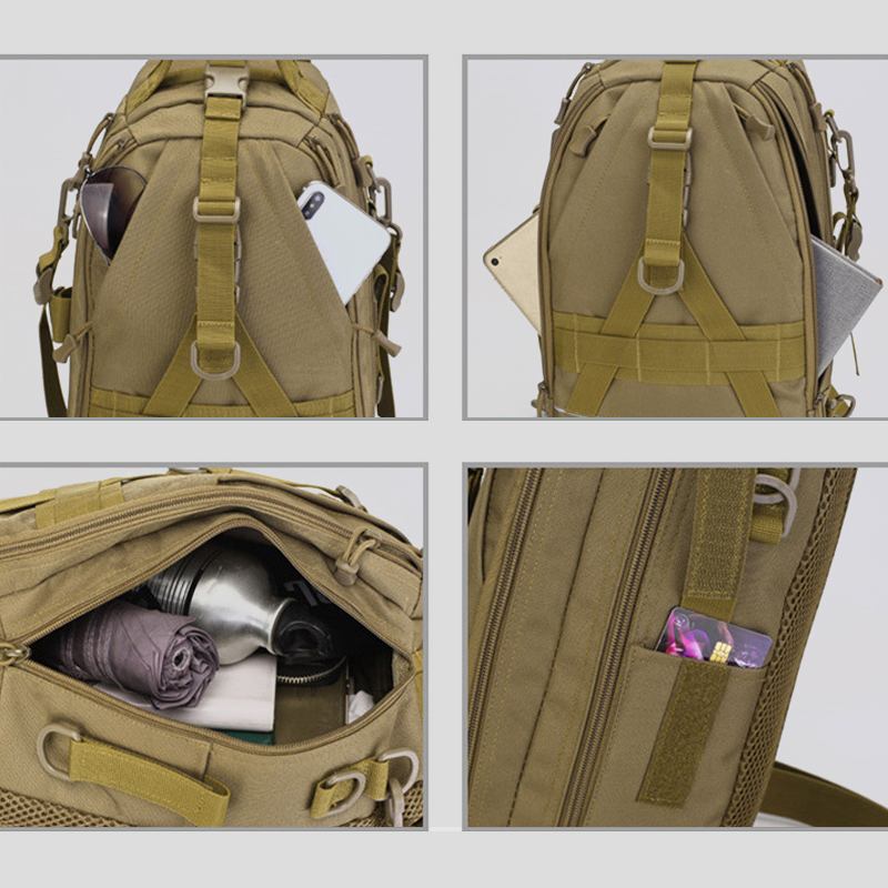 Menn Oxford Camo Multifunksjon Vanntett Utendørs Sport Ridning Taktisk Skulderveske Crossbody Veske Brystveske