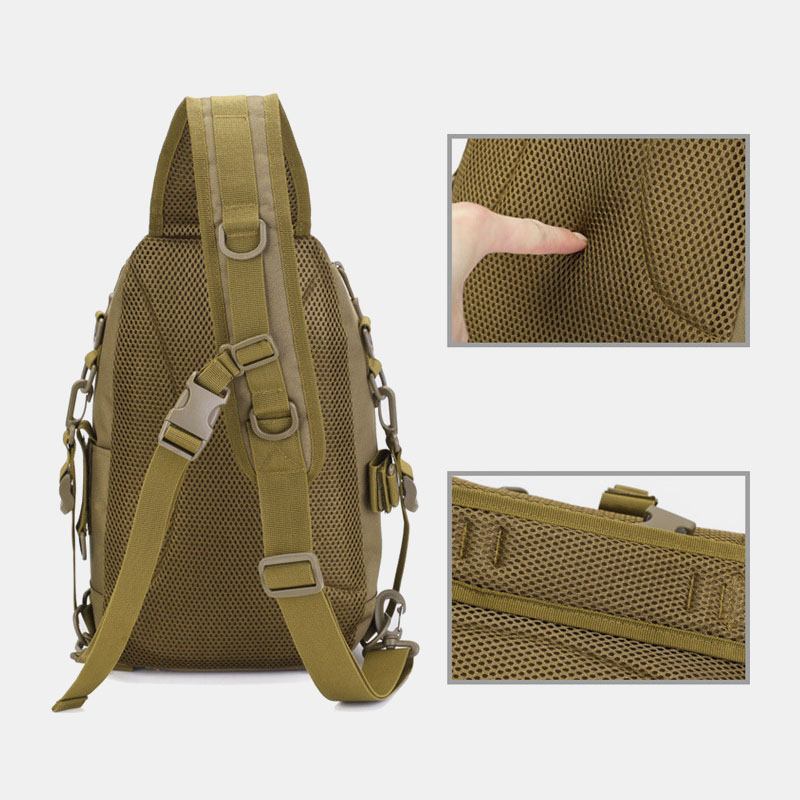 Menn Oxford Camo Multifunksjon Vanntett Utendørs Sport Ridning Taktisk Skulderveske Crossbody Veske Brystveske