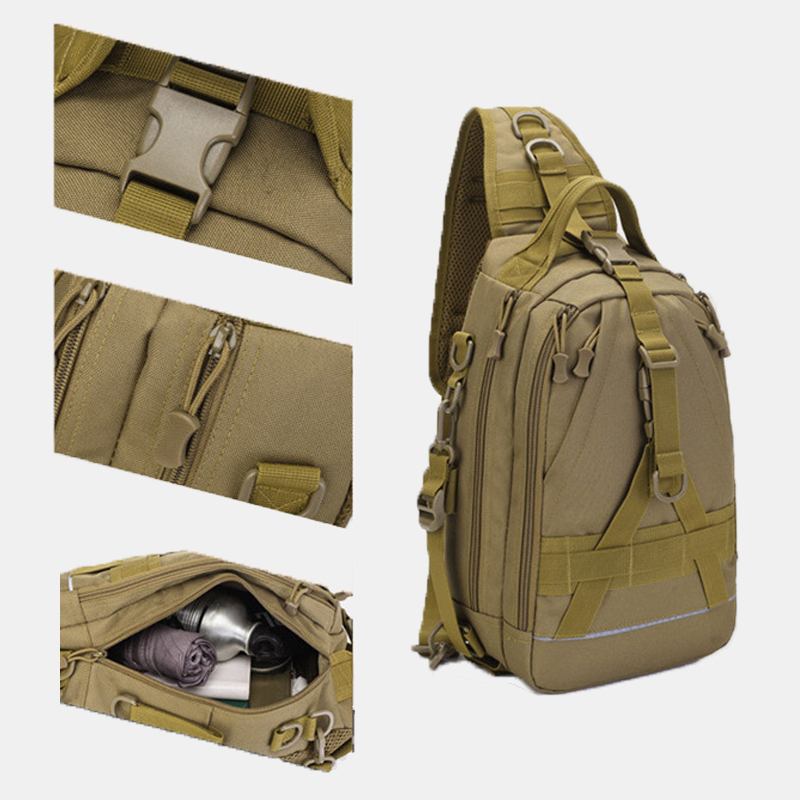 Menn Oxford Camo Multifunksjon Vanntett Utendørs Sport Ridning Taktisk Skulderveske Crossbody Veske Brystveske